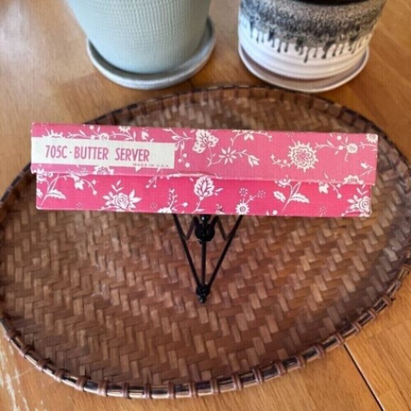 Vintage Crystal Butter Dish Spreader Server - Picture 3 of 14